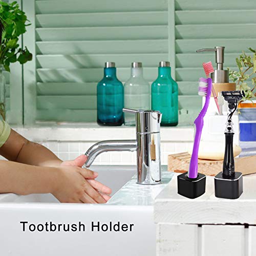 Coideal Metal Pen Stand Holder, Black Mini Aluminum Pen Base Single Hole for Toothbrush Brush, Students and Office
