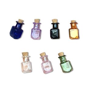 tai dian mini glass color bottles rectangle cute bottles with cork little bottles gift tiny jars vials mix 7 colors