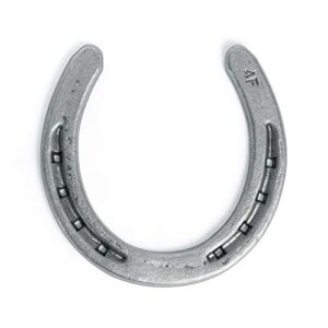 the heritage forge steel horseshoes set for horses, crafts, decorations and backyard games - size 1 - r4-f - sand blasted 10 shoes