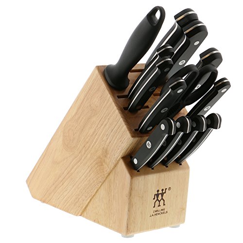 HENCKELS ZWILLING J.A. Henckels Zwilling gourmet 14-pc knife block set, 3.15 Pound, Black/Stainless Steel