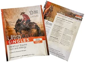 ultracruz equine skin and allergy supplement for horses, 120 single servings, pellet (60 day supply)