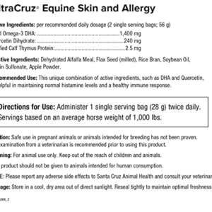 UltraCruz Equine Skin and Allergy Supplement for Horses, 120 Single Servings, Pellet (60 Day Supply)