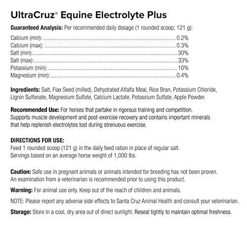 UltraCruz Equine Electrolyte Plus Supplement for Horses, 25 lb, Pellet (93 Day Supply),sc-516344