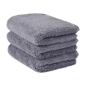MW Pro Microfiber Auto Detailing Towels (16" x 24") - 550 GSM Microfiber Car Towels for Washing Drying Waxing Buffing Polishing (3 Pack, Gray)