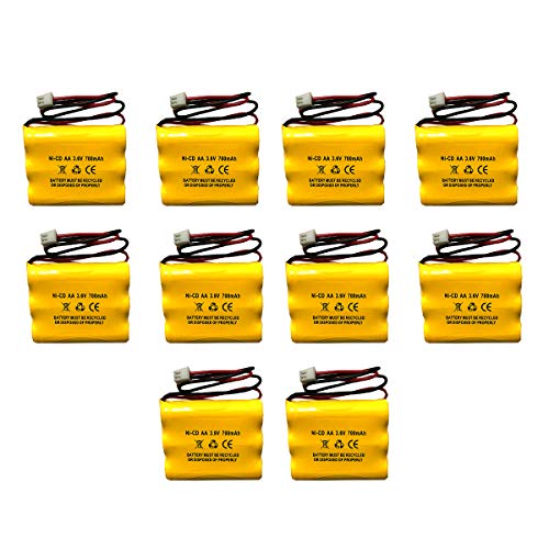 3.6V 700mAh 900mAh NiCad Exit Sign Battery Emergency Lighting (10 Pack) Lowes 253799 and Lowes OSA230 Unitech 6200RP Unitech AA900MAH Unitech LEDR-1