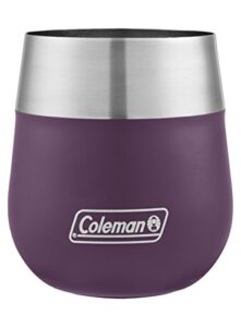 coleman claret insulated stainless steel wine glass, violet, 13 oz.