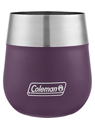 Coleman Claret Insulated Stainless Steel Wine Glass, Violet, 13 oz.