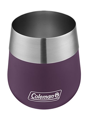 Coleman Claret Insulated Stainless Steel Wine Glass, Violet, 13 oz.