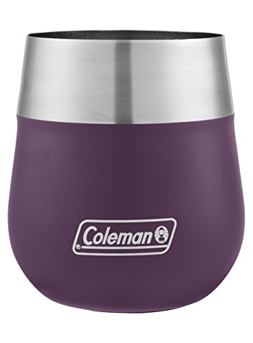 Coleman Claret Insulated Stainless Steel Wine Glass, Violet, 13 oz.