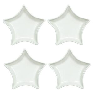 socosy star-shaped multipurpose ceramic sauce dish seasoning dishes sushi dipping bowl appetizer plates serving dish saucers bowl - 3 inches (set of 4)