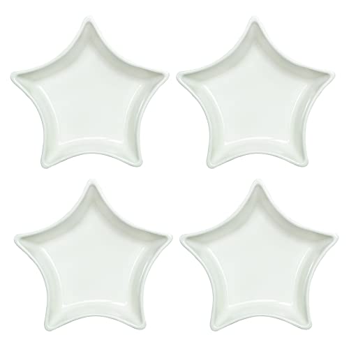 SOCOSY Star-shaped Multipurpose Ceramic Sauce Dish Seasoning Dishes Sushi Dipping Bowl Appetizer Plates Serving Dish Saucers Bowl - 3 Inches (Set of 4)