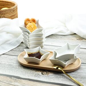 SOCOSY Star-shaped Multipurpose Ceramic Sauce Dish Seasoning Dishes Sushi Dipping Bowl Appetizer Plates Serving Dish Saucers Bowl - 3 Inches (Set of 4)
