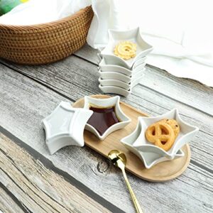 SOCOSY Star-shaped Multipurpose Ceramic Sauce Dish Seasoning Dishes Sushi Dipping Bowl Appetizer Plates Serving Dish Saucers Bowl - 3 Inches (Set of 4)