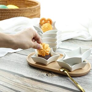 SOCOSY Star-shaped Multipurpose Ceramic Sauce Dish Seasoning Dishes Sushi Dipping Bowl Appetizer Plates Serving Dish Saucers Bowl - 3 Inches (Set of 4)