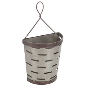 hobby lobby galvanized metal slotted vented tin olive bucket wall pocket with hanger works for plants