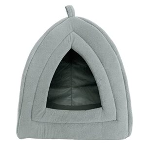 Cat House - Indoor Bed with Removable Foam Cushion - Pet Tent for Puppies, Rabbits, Guinea Pigs, Hedgehogs, and Other Small Animals by PETMAKER (Gray)