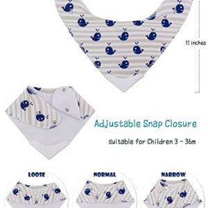 Bandana Bibs with Teething Corner, Teething Bib by Giftty, BPA-Free Silicone Teether and Adjustable Snap for Baby Boys and Girls (Aqua, 5-Pack)