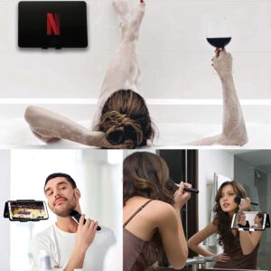 AIRSTIK Cradle Universal Glass Mount Phone Holder Reusable TikTok Facetime Compatible with iPhone iPad Cell Phone for Bathroom Kitchen Shower Dorm Office Made in USA Glass, Mirrors, Windows (White)