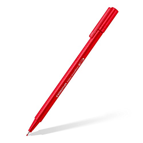 STAEDTLER triangular broad liner, triplus broadliner, 0.8mm metal-clad tip, journaling and hand lettering pen, set of 10 assorted colors, 338 TB10A6