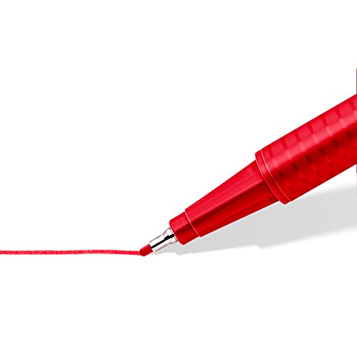 STAEDTLER triangular broad liner, triplus broadliner, 0.8mm metal-clad tip, journaling and hand lettering pen, set of 10 assorted colors, 338 TB10A6