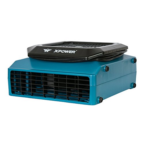 XPOWER XL-730A 1/3 HP, 1150 CFM, 5 Speed Sealed Motor Low Profile Fan, Air Mover, Carpet Dryer with Build-in GFCI Power Outlets for Daisy Chain (ABS)