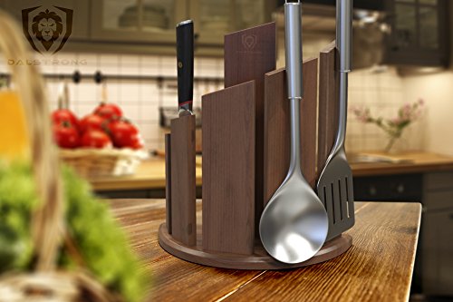Dalstrong Magnetic Knife Block - Holds 12 Piece - 'Dragon Spire' - Premium Double-Sided Walnut Block Holder and Stand - Display Stand - Professional Kitchen Set