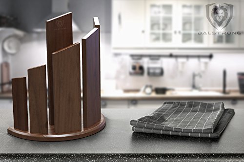 Dalstrong Magnetic Knife Block - Holds 12 Piece - 'Dragon Spire' - Premium Double-Sided Walnut Block Holder and Stand - Display Stand - Professional Kitchen Set