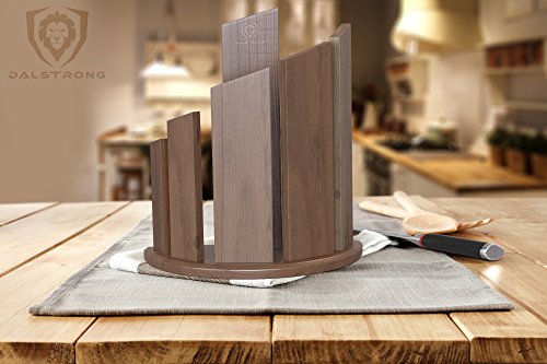 Dalstrong Magnetic Knife Block - Holds 12 Piece - 'Dragon Spire' - Premium Double-Sided Walnut Block Holder and Stand - Display Stand - Professional Kitchen Set