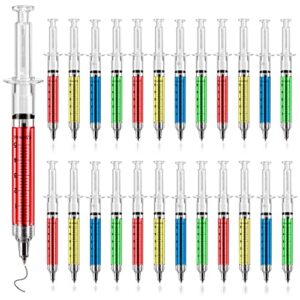 SunAngel Multi-Color Syringe Pen Writes In Black Ink,Nurse pens, Imaginary Doctor Play, Office Supplies (red,green,yellow,blue, 24PCS)