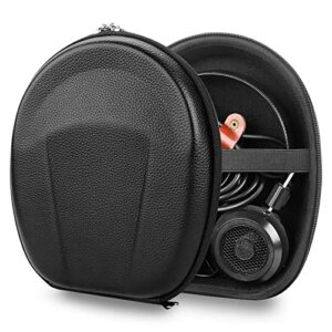 geekria shield headphones case compatible with grado sr325e, sr80, sr80e, sr80i, sr60, sr60i, sr60e, rs2, rs1 case, replacement hard shell travel carrying bag with cable storage (black)