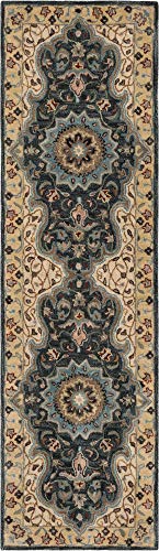 SAFAVIEH Heritage Collection Runner Rug - 2'3" x 8', Creme & Black, Handmade Traditional Oriental Wool, Ideal for High Traffic Areas in Living Room, Bedroom (HG918A)