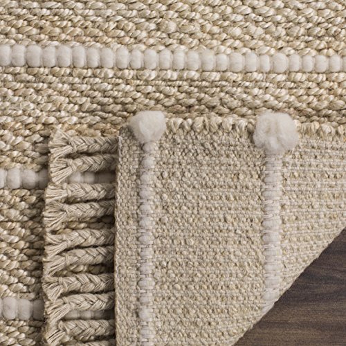 SAFAVIEH Natural Fiber Collection Accent Rug - 2' x 3', Ivory & Ivory, Handmade Tassel Jute, Ideal for High Traffic Areas in Entryway, Living Room, Bedroom (NF550B)