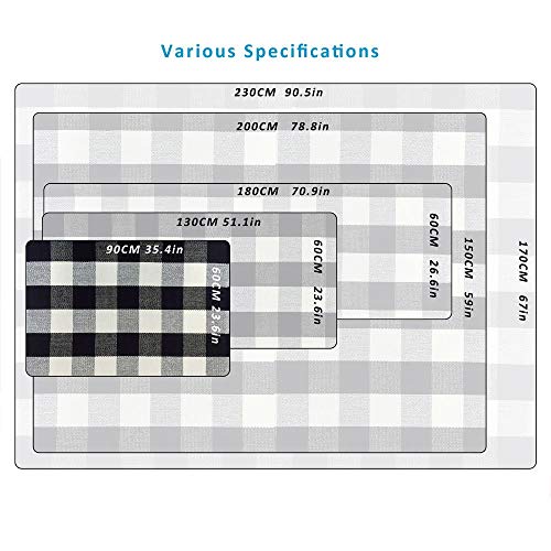 Winwinplus Buffalo Plaid Check Rug 23.6 x 35.4 Inches Cotton Washable Woven Checkered Indoor/Outdoor Rugs for Doorway/Living Room/Kitchen/Front Porch Layered Door Mat Decor/Farmhouse, Black and White