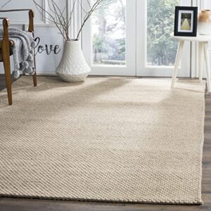 safavieh natura collection area rug - 5' x 8', beige, handmade wool, ideal for high traffic areas in living room, bedroom (nat801b)