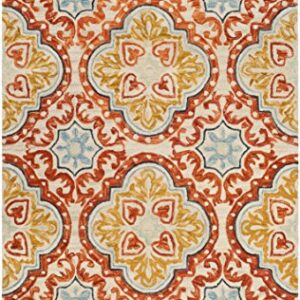 SAFAVIEH Aspen Collection Area Rug - 5' x 8', Beige & Rust, Handmade Boho Braided Tassel Wool, Ideal for High Traffic Areas in Living Room, Bedroom (APN217A)