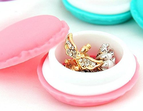 VNDEFUL 6PCS Colorful Lovely Mini Macarons Portable Travel Storage Box Case Jewellery Organizer Earring Ring Necklace Cosmetic Pill Container