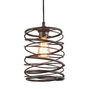 lnc pendant lighting, rustic ceiling rust cage ceiling lamp for kitchen island