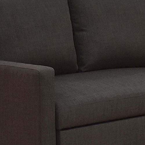 ACME FURNITURE Hiltons Charcoal Linen Sectional Sofa with Sleeper and Storage