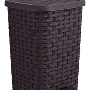 Superio Rattan Style Compact Trash Can, 3.1 Gallon, Brown