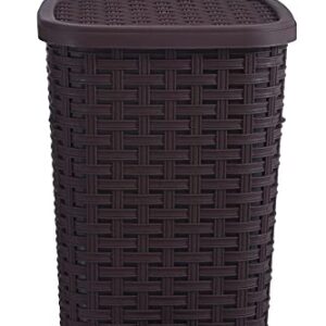 Superio Rattan Style Compact Trash Can, 3.1 Gallon, Brown