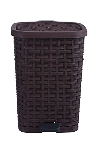 Superio Rattan Style Compact Trash Can, 3.1 Gallon, Brown