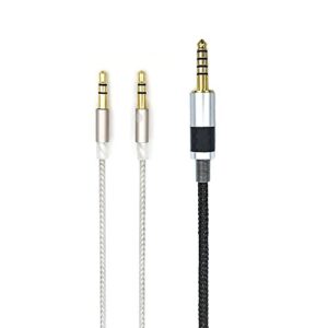 sukira hifi cable with 4.4mm balanced male compatible for beyerdynamic t1 2nd / t5p second generation headphones and sony wm1a, nw-wm1z, pha-2a silver plated audio cable
