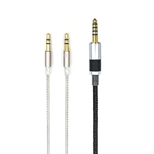 Sukira HiFi Cable with 4.4MM Balanced Male Compatible for Beyerdynamic T1 2nd / T5p Second Generation Headphones and Sony WM1A, NW-WM1Z, PHA-2A Silver Plated Audio Cable