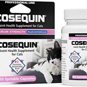 Cosequin® for Cats Maximum Strength PLUS Boswellia Sprinkle Capsules - Professional Line,Beige,60 Count (Pack of 1)