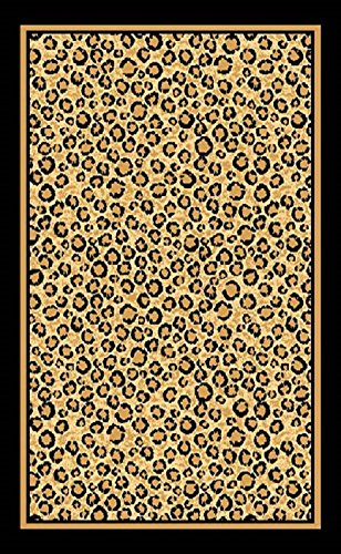 Champion Rugs Modern Contemporary Leopard Skin Pattern Animal Print Area Rug (5’ 3” X 7’ 5”)