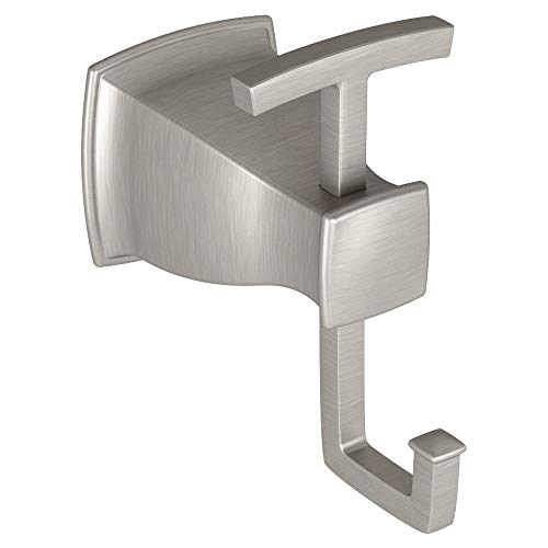 Moen Hensley Bathroom Double Robe Hook with Press and Mark in Chrome