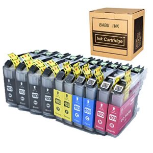 luckytime compatible ink cartridge replacement for brother lc103 work with brother mfc j4310dw j4410dw j4510dw j4610dw j4710dw j6520dw j6720dw j6920dw j450dw j470dw j650dw j870dw 10-pack