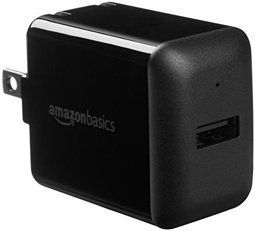 Amazon Basics 12W One-Port USB-A Wall Charger (2.4 Amp) for Phones (iPhone 13/12/11/X, Samsung, and more), Black