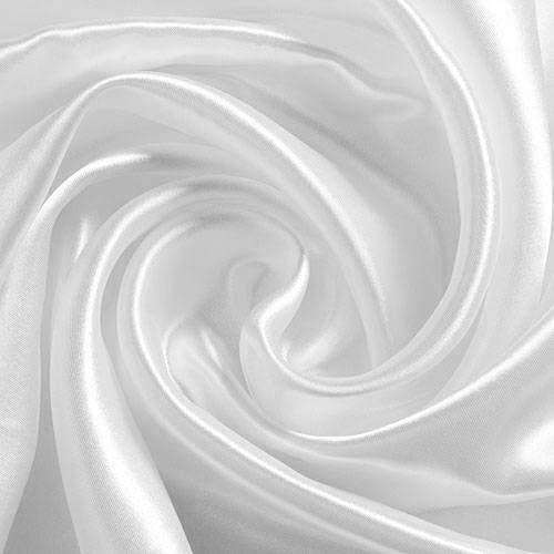 MDS Pack of 5 Yard Charmeuse Bridal Solid Satin Fabric for Wedding Dress Fashion Crafts Costumes Decorations Silky Satin 44”- White