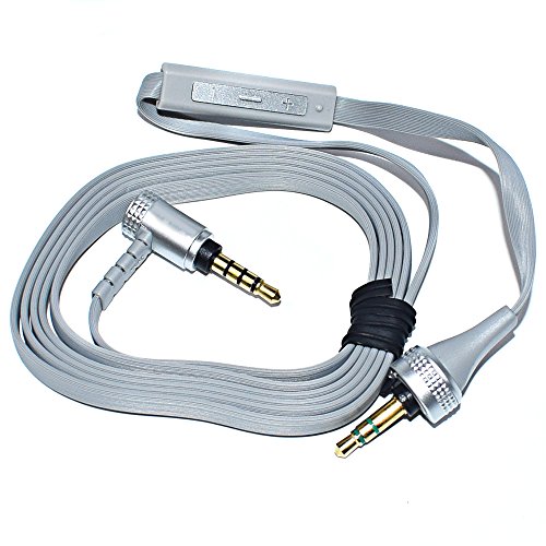 Sqrmekoko Inline Mic Volume Control Aux Audio Cable for Sony MDR-X10 MDR-XB920 MDR-X910 Headphones (Grey)